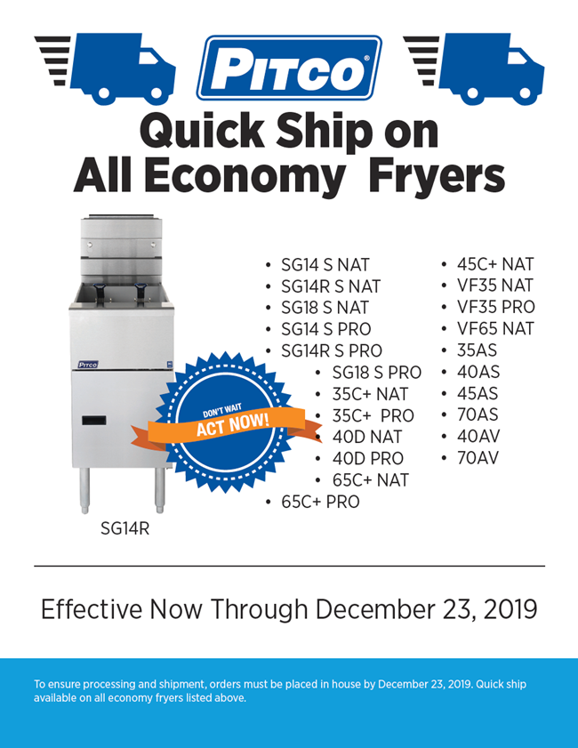 Pitco Quick Ship