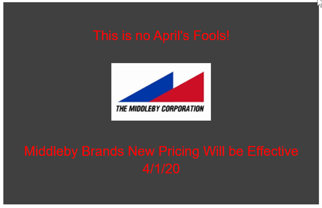 Middleby Price Increase