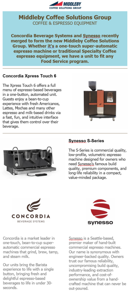 Middleby Coffee Group Ad