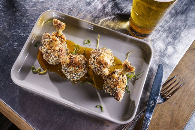 ceramic tray with food