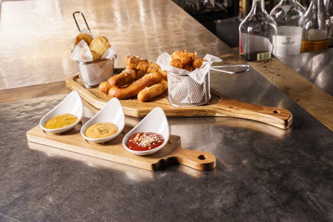 food on cutting boards