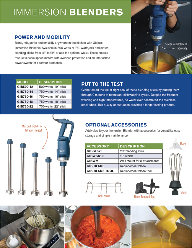 Globe immersion blender ad